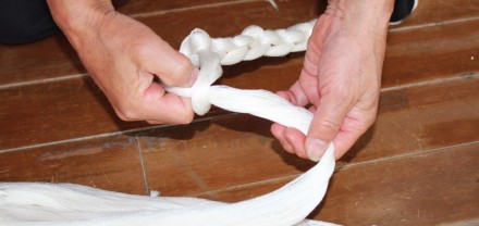 あみぼかしー編み込み工程2